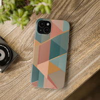 Geometric Overlap Shapes Phone Case - Mustard, Coral & Teal Modern Art