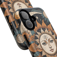 Boho Celestial Sun & Moon Matte iPhone Case - Shockproof MagSafe® Compatible