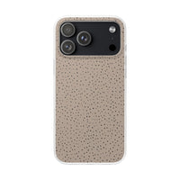 Minimal Micro Leopard Print Phone Case - Taupe & Black Animal Pattern