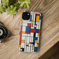 Modern Mondrian-Style Stripe Phone Case - Primary Colours & White