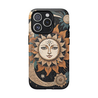 Boho Celestial Sun & Moon Matte iPhone Case - Shockproof MagSafe® Compatible