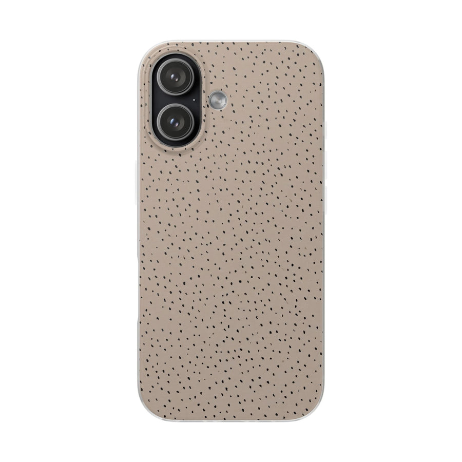 Minimal Micro Leopard Print Phone Case - Taupe & Black Animal Pattern