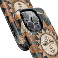 Boho Celestial Sun & Moon Matte iPhone Case - Shockproof MagSafe® Compatible