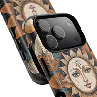 Boho Celestial Sun & Moon Matte iPhone Case - Shockproof MagSafe® Compatible