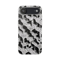 Escher-Style Tessellation Phone Case - Black & White Geometric Illusion