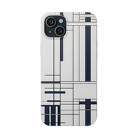 Minimal Navy & White Stripe Phone Case - Classic Modern Design