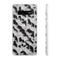 Escher-Style Tessellation Phone Case - Black & White Geometric Illusion