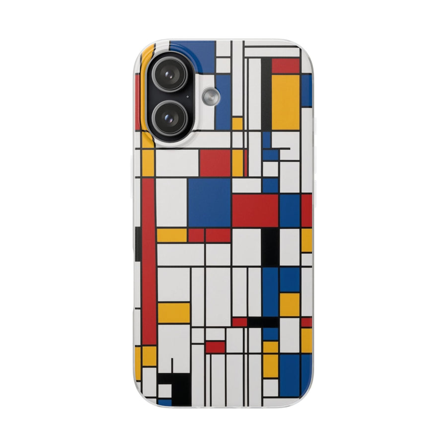 Modern Mondrian-Style Stripe Phone Case - Primary Colours & White