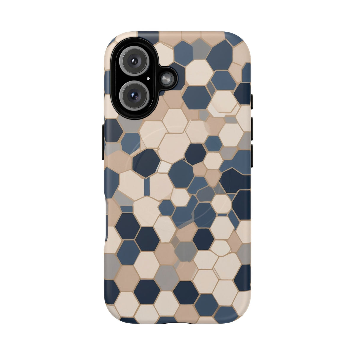 Geometric Honeycomb Pattern iPhone Case - Shockproof MagSafe® Compatible
