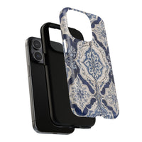 Mediterranean Tile iPhone Case – Blue & White, Shockproof MagSafe® Compatible