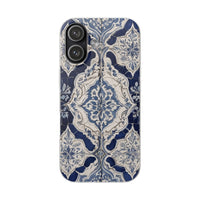 Blue & White Moroccan Tile Phone Case - Mediterranean Pattern Style