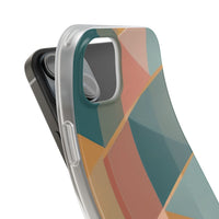 Geometric Overlap Shapes Phone Case - Mustard, Coral & Teal Modern Art
