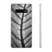 Macro Leaf Vein Pattern Phone Case - Elegant Monochrome Nature Design