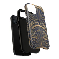 Art Deco Gold Fan iPhone Case - Great Gatsby Vintage Glamour, Shockproof MagSafe® Compatible