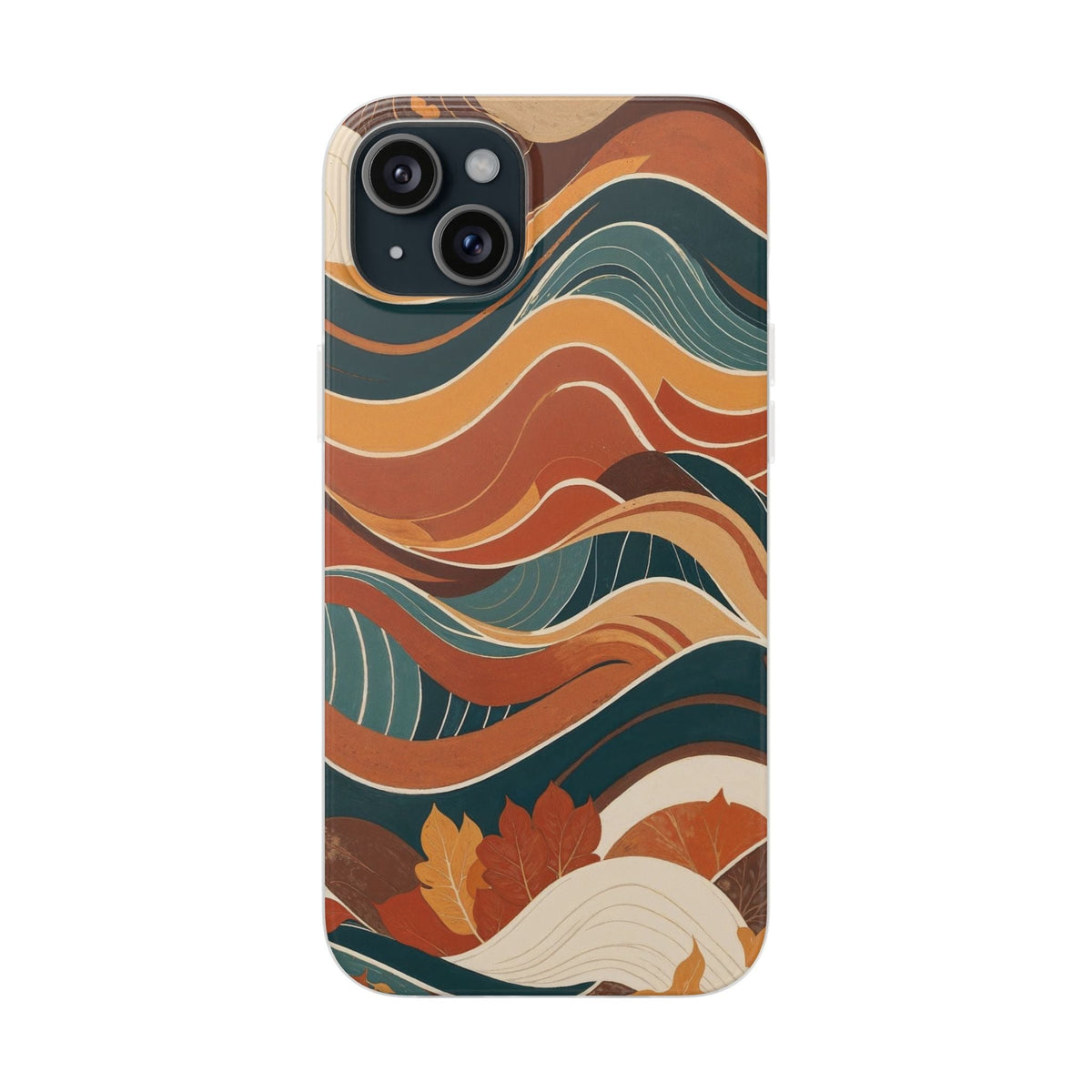 Abstract Autumn Leaves Waves Phone Case