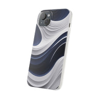 Fluid Wave Distortion Gradient Phone Case - Grey to Navy Abstract Pattern