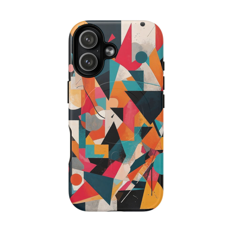 Abstract Colourful Art iPhone Case - Bauhaus Inspired, Shockproof MagSafe® Compatible