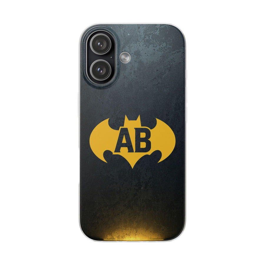 Personalised Bat Superhero Phone Case - Custom Initials Design