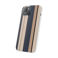 Minimalist Colour Block Stripe Phone Case - Navy, Beige & Charcoal