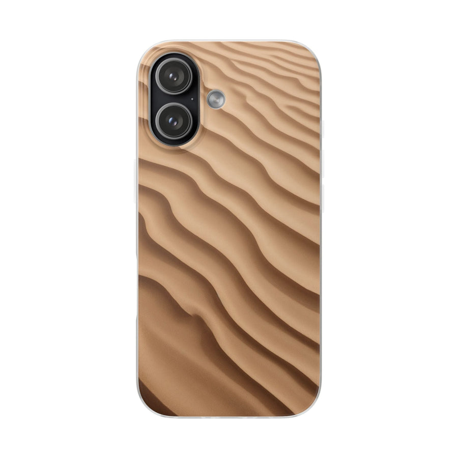 Golden Sand Ripple Pattern Phone Case - Minimal Beach Texture Design