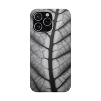 Macro Leaf Vein Pattern Phone Case - Elegant Monochrome Nature Design
