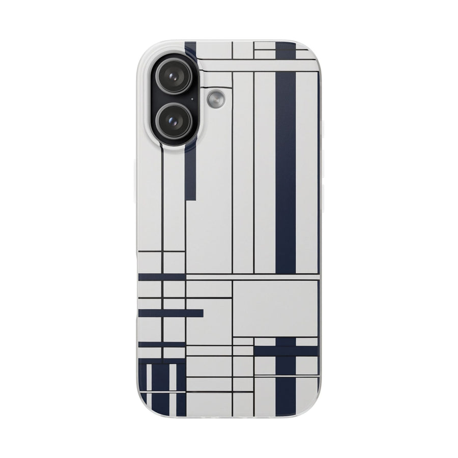 Minimal Navy & White Stripe Phone Case - Classic Modern Design