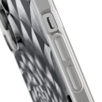 Checkerboard Spiral Illusion Phone Case - Bold Black & White Pattern