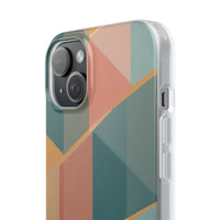 Geometric Overlap Shapes Phone Case - Mustard, Coral & Teal Modern Art