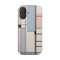 Muted Pastel Mondrian-Style Phone Case - Soft Blue, Pink & Cream