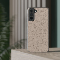 Minimal Micro Leopard Print Phone Case - Taupe & Black Animal Pattern