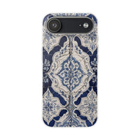 Blue & White Moroccan Tile Phone Case - Mediterranean Pattern Style