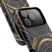 Art Deco Gold Fan iPhone Case - Great Gatsby Vintage Glamour, Shockproof MagSafe® Compatible