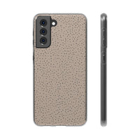 Minimal Micro Leopard Print Phone Case - Taupe & Black Animal Pattern
